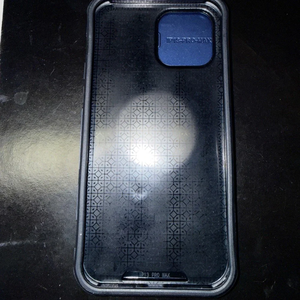 Phone Case iPhone 13 Pro Max Blue NEW Sliding Camera Cover Ring Stand